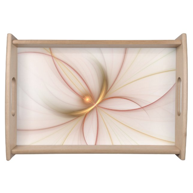Nobly Copper And Gold Abstract Modern Fractal Art Serving Tray (Front)
