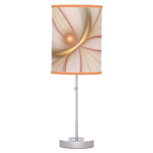 Nobly Copper And Gold Abstract Modern Fractal Art Table Lamp