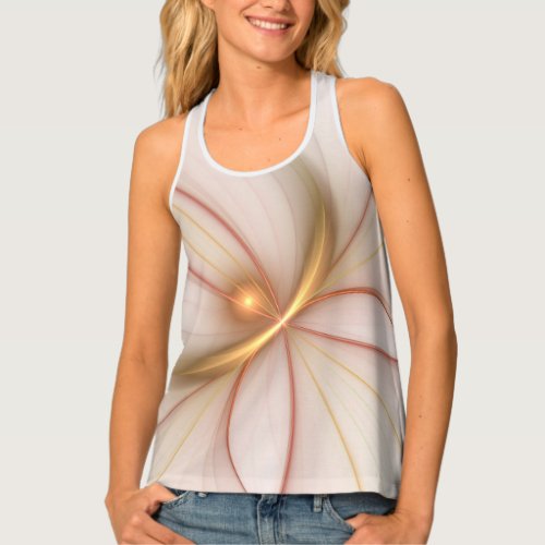 Nobly Copper And Gold Abstract Modern Fractal Art Tank Top