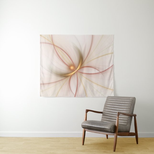 Nobly Copper And Gold Abstract Modern Fractal Art Tapestry (In Situ (Horizontal))