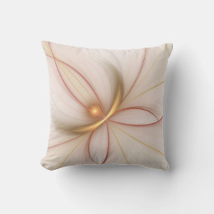 Nobly Copper And Gold Abstract Modern Fractal Art Throw Pillow