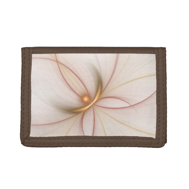 Nobly Copper And Gold Abstract Modern Fractal Art Trifold Wallet (Front)