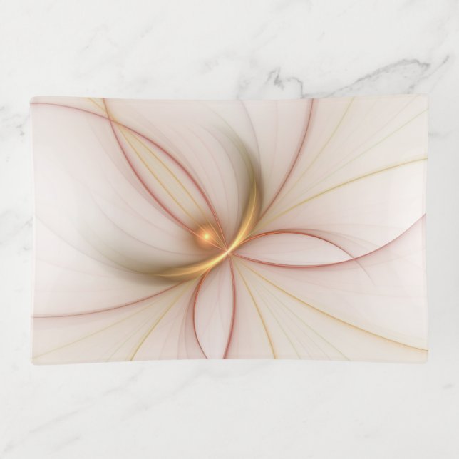 Nobly Copper And Gold Abstract Modern Fractal Art Trinket Tray (Front)
