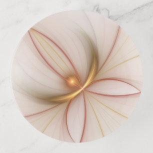 Nobly Copper And Gold Abstract Modern Fractal Art Trinket Tray