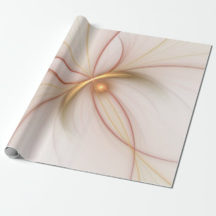 Nobly Copper And Gold Abstract Modern Fractal Art Wrapping Paper