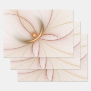 Nobly Copper And Gold Abstract Modern Fractal Art Wrapping Paper Sheets