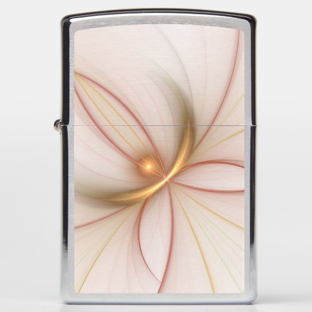 Nobly Copper And Gold Abstract Modern Fractal Art Zippo Lighter (Front)