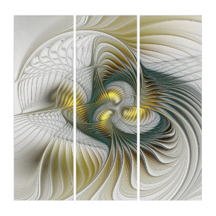 Nobly Golden Teal Abstract Fantasy Fractal Art