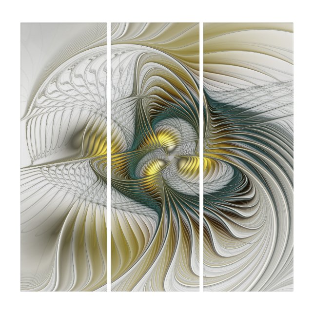 Nobly Golden Teal Abstract Fantasy Fractal Art (Front)