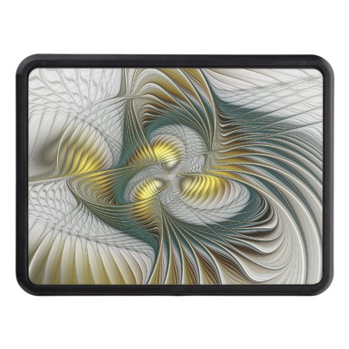 Nobly Golden Teal Abstract Fantasy Fractal Art Hitch Cover