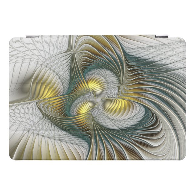 Nobly Golden Teal Abstract Fantasy Fractal Art iPad Pro Cover (Horizontal)