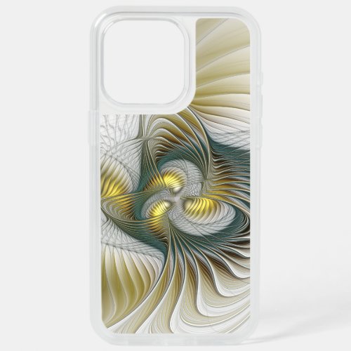 Nobly Golden Teal Abstract Fantasy Fractal Art iPhone 15 Pro Max Case