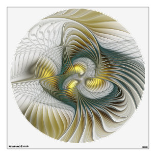 Nobly Golden Teal Abstract Fantasy Fractal Art Wall Decal