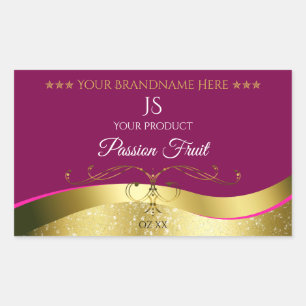 Nobly Wavy Gold Decor Wine Red with Monogram Label