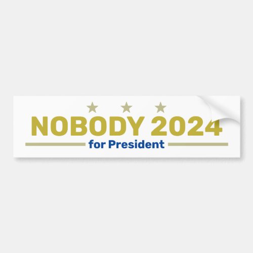 Nobody 2024 bumper sticker