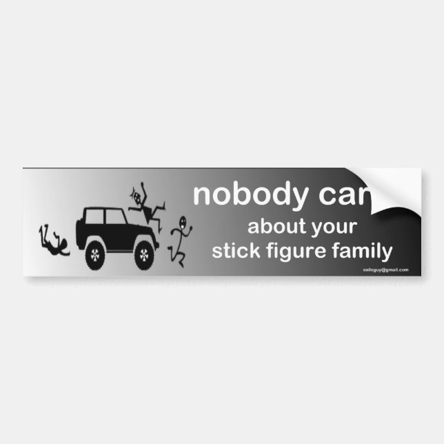 nobody cares... bumper sticker (Front)