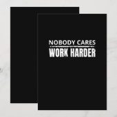 Nobody Cares Work Harder Fitness Workout Gym Gift (Front/Back)