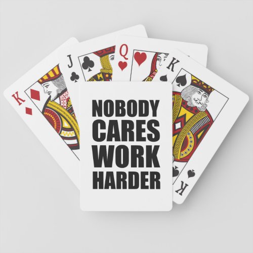 Nobody Cares Work Harder Fitness Workout Gym Gift  Poker Cards