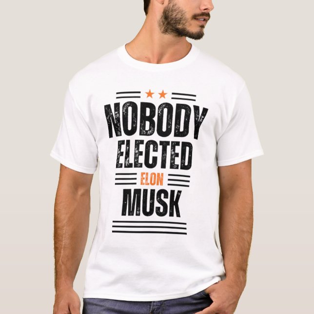 Nobody Elected Elon Musk blk Mens T-Shirt (Front)
