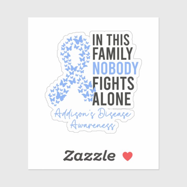 Nobody Fights Alone, Addison's Disease Awareness Sticker (Sheet)