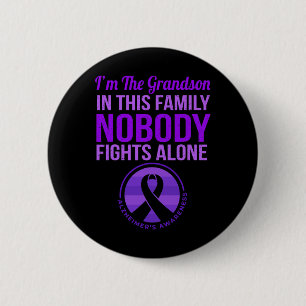 Nobody Fights Alone Alzheimerheimer's Awareness Button