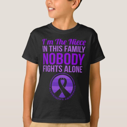 Nobody Fights Alone Alzheimerheimers Awareness  T_Shirt