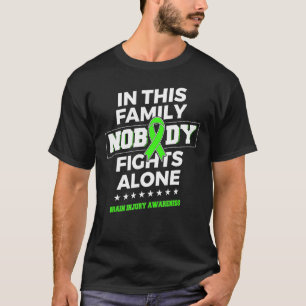 Nobody fights alone Brain Injury Awareness T-Shirt