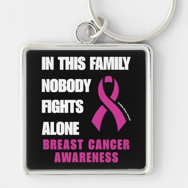 NOBODY FIGHTS ALONE...Breast Cancer Keychain (Front)