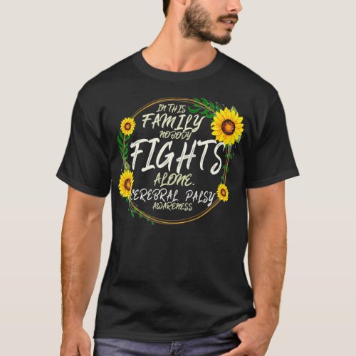 Nobody Fights Alone Cerebral Palsy Awareness T_Shirt