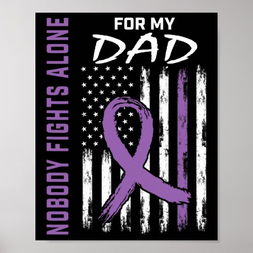 Nobody Fights Alone Dad Pancreatic Cancer Awarenes Poster