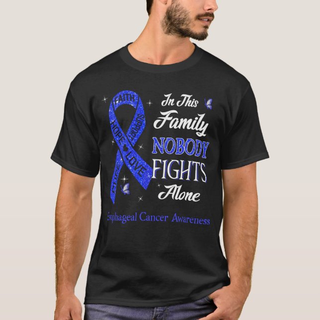 Nobody Fights Alone Esophageal Cancer Awareness T-Shirt (Front)