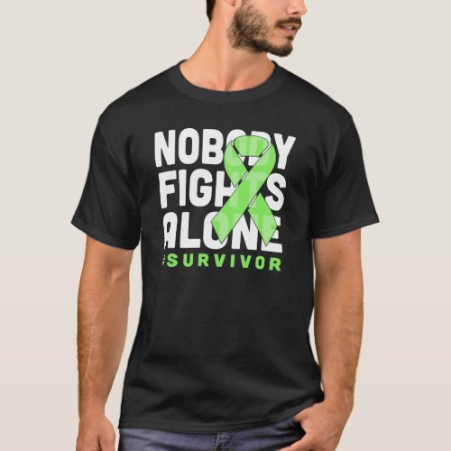 Nobody Fights Alone Lime Ribbon Non Hodgkins Lymph T_Shirt