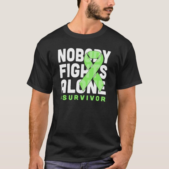 Nobody Fights Alone Lime Ribbon Non Hodgkins Lymph T-Shirt (Front)