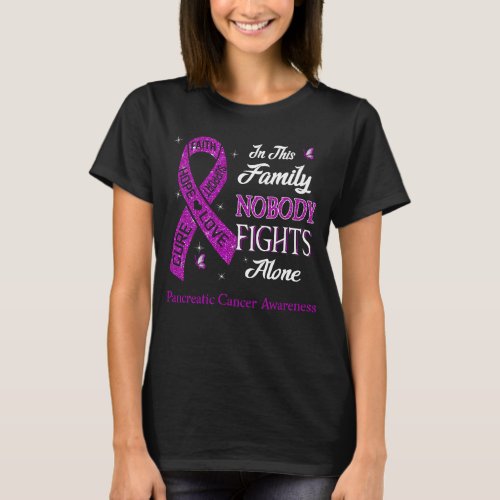 Nobody Fights Alone Pancreatic Cancer Awareness T_Shirt