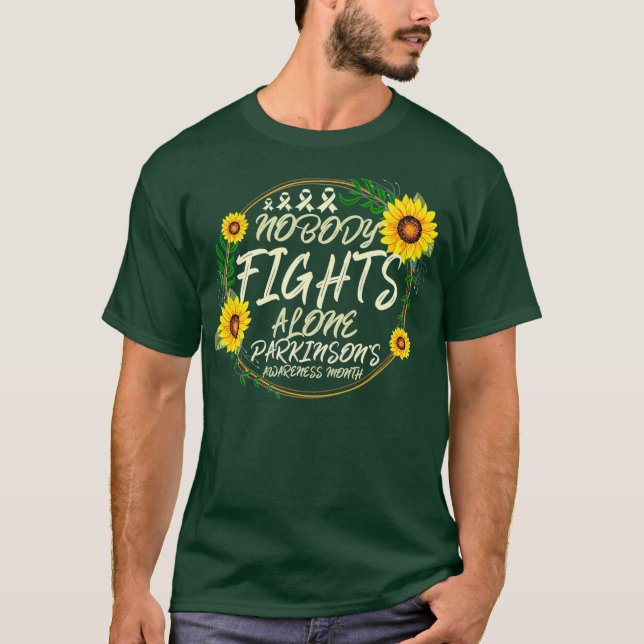 Nobody Fights Alone Parkinson Awareness Month T-Shirt (Front)