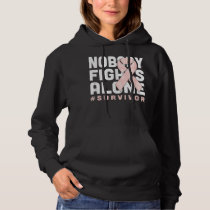 Nobody Fights Alone Peach Ribbon Uterine Cancer Su Hoodie