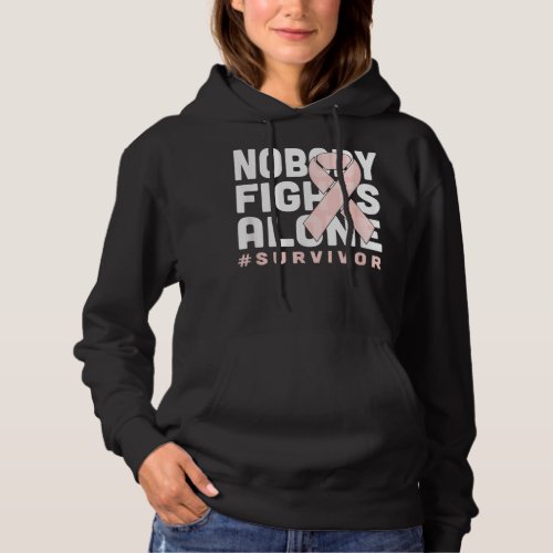 Nobody Fights Alone Peach Ribbon Uterine Cancer Su Hoodie