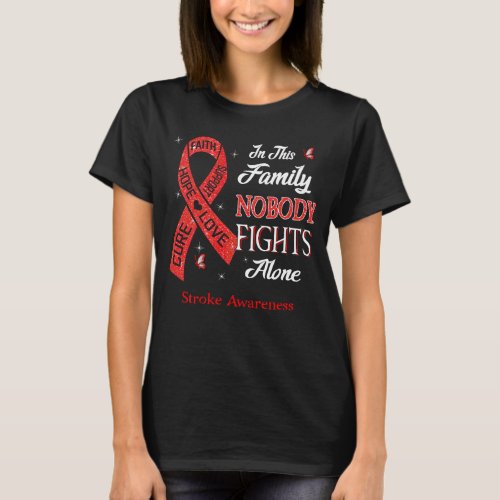 Nobody Fights Alone Stroke Awareness T_Shirt