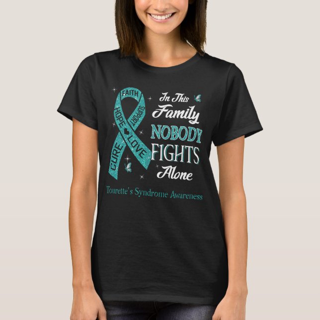 Nobody Fights Alone Tourette's Syndrome Awareness T-Shirt (Front)