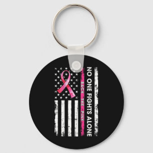 Nobody Fights Breast Cancer Alone Ck The Pink Ribb Keychain