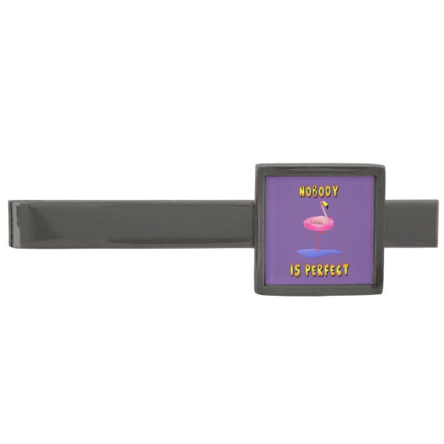 Nobody Is Perfect Flamingo Funny Tie Bar (Front)