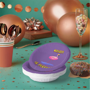 Nobody Is Perfect Flamingo Party Bowls