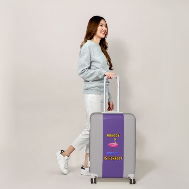 Nobody Is Perfect Flamingo Suitcase (Scale)