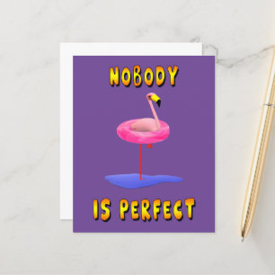 Nobody is perfect - flamingo with swimming ring