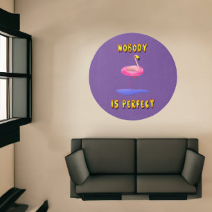 Nobody Is Perfect Funny Flamingo Humor Rug