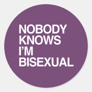 NOBODY KNOWS I'M BISEXUAL - WHITE -.png Classic Round Sticker