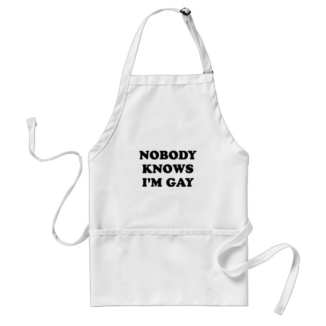 Nobody knows Im gay Adult Apron (Front)