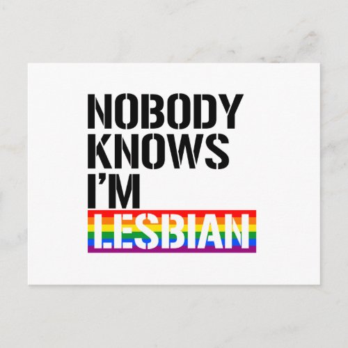 Nobody Knows Im Lesbian Postcard