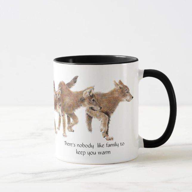 Nobody Like Family  - Wolf pup Mug (Right)