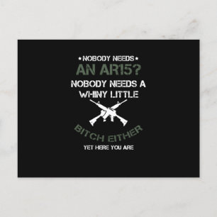 Nobody Needs An AR15 Gun Lovers Holiday Postcard